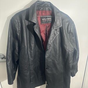 Wilson Dark Leather Trench Coat